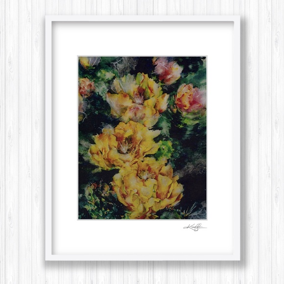 Prickly Pear Cactus Floral Art print in Mat - Picture 3 of 5